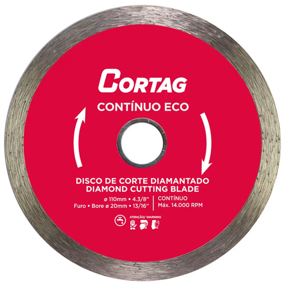 DISCO CORTE DIAMANTADO CONTINUO 110X20MM CORTAG
