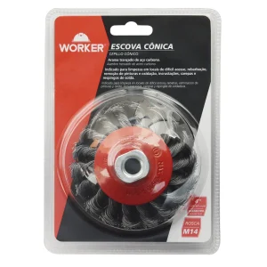 ESCOVA CONICA ACO 4 POL M14 WORKER
