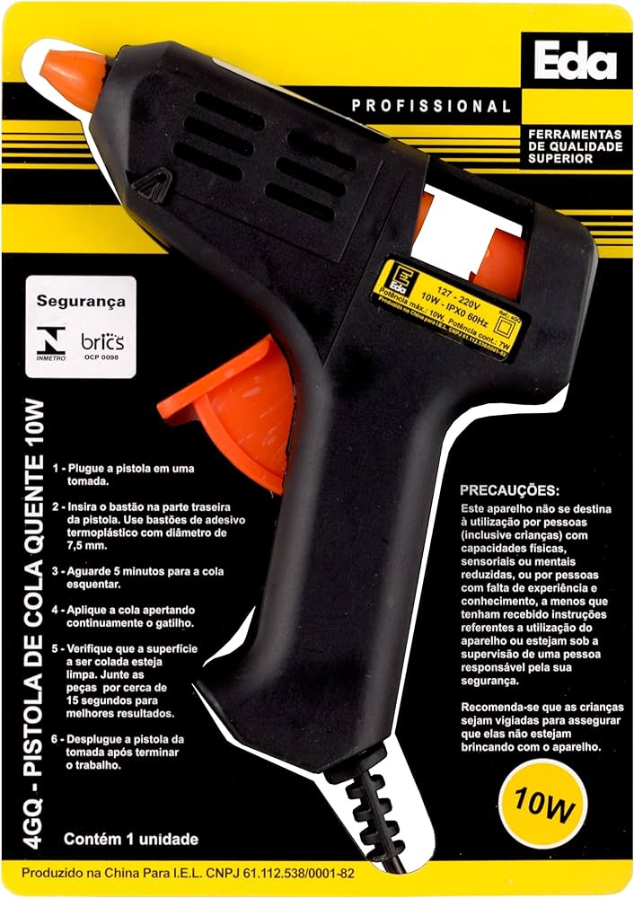 PISTOLA COLA QUENTE BIVOLT 10W EDA