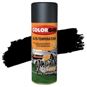 TINTA SPRAY ALTA TEMPERATURA PRETO FOSCO 235GR COLORGIN