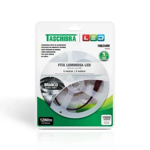 FITA LED C/ FONTE 6500K 5 METROS TASCHIBRA