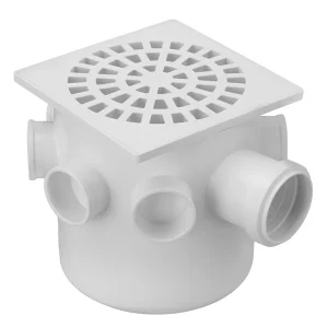 CAIXA.SIFONADA C/GRELHA QUADRADA BRANCA 150 X 150 X 50 KRONA