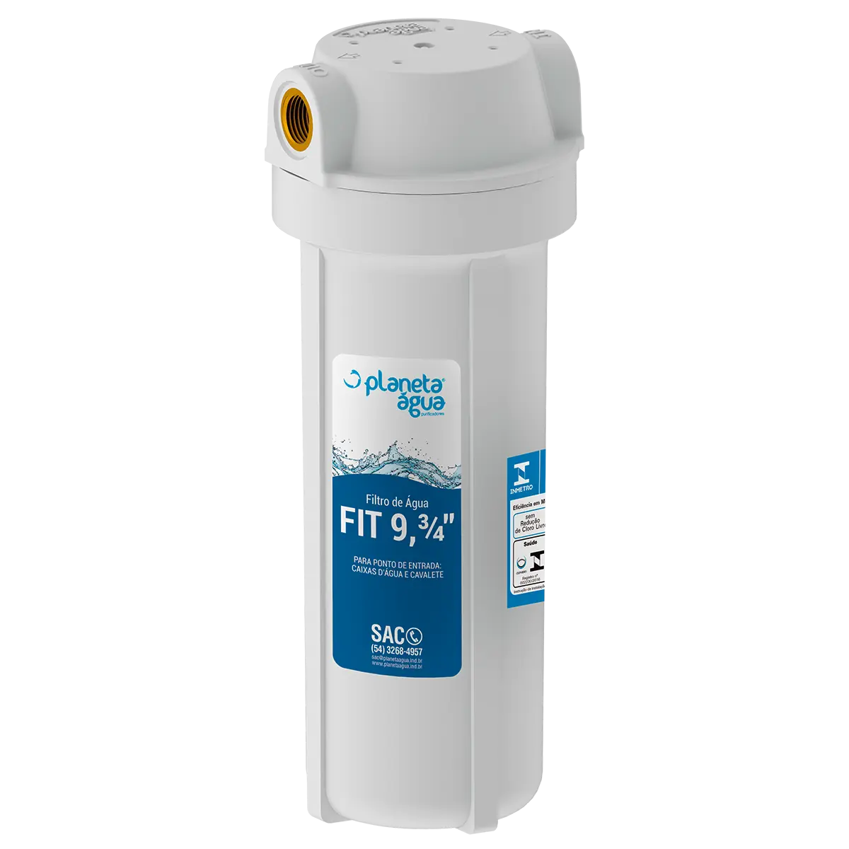 FILTRO FIT POE CAIXA AGUA 9.3/4 POL ROSCA 3/4 BRANCO OC PLANETA AGUA
