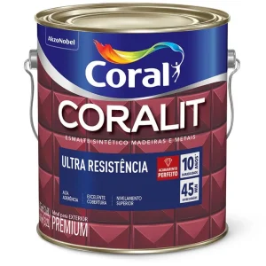 TINTA ESMALTE CORALIT ULTRA RESISTENCIA ACETINADO MARROM 3,6L CORAL