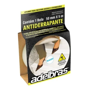 FITA ANTI DERRAPANTE 50MMX5M TRANSPARENTE ADELBRAS