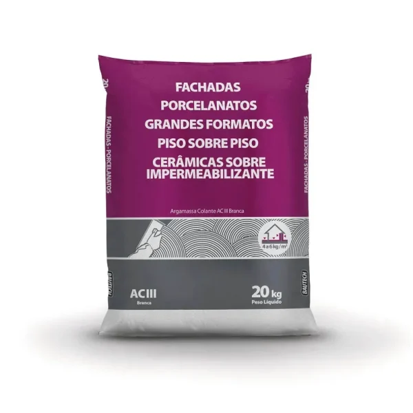 ARGAMASSA AC3 BRANCO 20KG BAUTECH – Rbs Materiais de construção