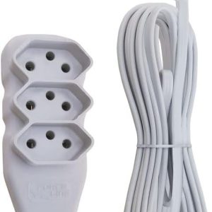 EXTENSAO 3 TOMADAS SLIM TRIPOLAR BRANCO 3.0M