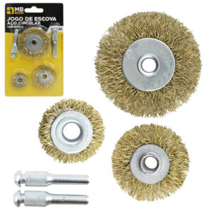ESCOVA DE ACO ONDULADAS CIRCULAR C/3 PECAS TOOLS