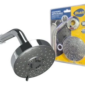 CHUVEIRO ARTICULADO REDONDO C/ REGULAGEM DE JATO BLUKIT