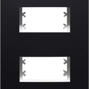 PLACA 4X2 2MOD PRETA COM SUPORTE ALUMBRA