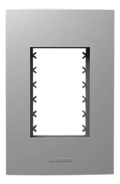 PLACA 4X2 3 MOD COM SUPORTE BRANCO