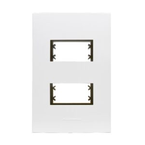 PLACA 4X2 2 MOD COM SUPORTE BRANCO ALUMBRA