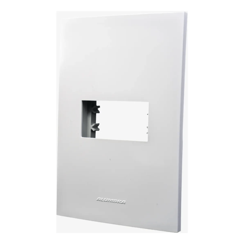 PLACA 4X2 1MOD COM SUPORTE BRANCO - Imagem 2