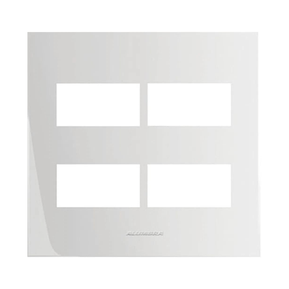PLACA 4X4 4 MOD COM SUPORTE BRANCO ALUMBRA