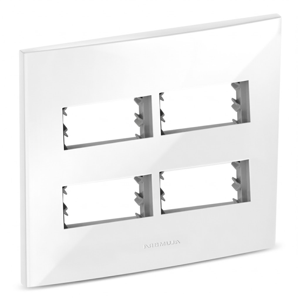 PLACA 4X4 4 MOD COM SUPORTE BRANCO ALUMBRA - Imagem 3