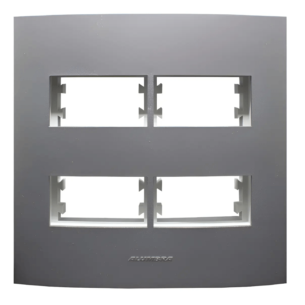PLACA 4X4 4MOD COM SUPORTE COR GRAFITE ALUMBRA
