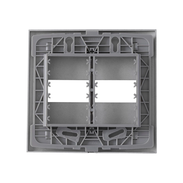 PLACA 4X4 2MOD COM SUPORTE COR GRAFITE ALUMBRA - Imagem 2