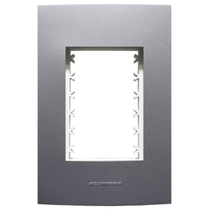 PLACA 4X2 3MOD COM SUPORTE COR GRAFITE ALUMBRA